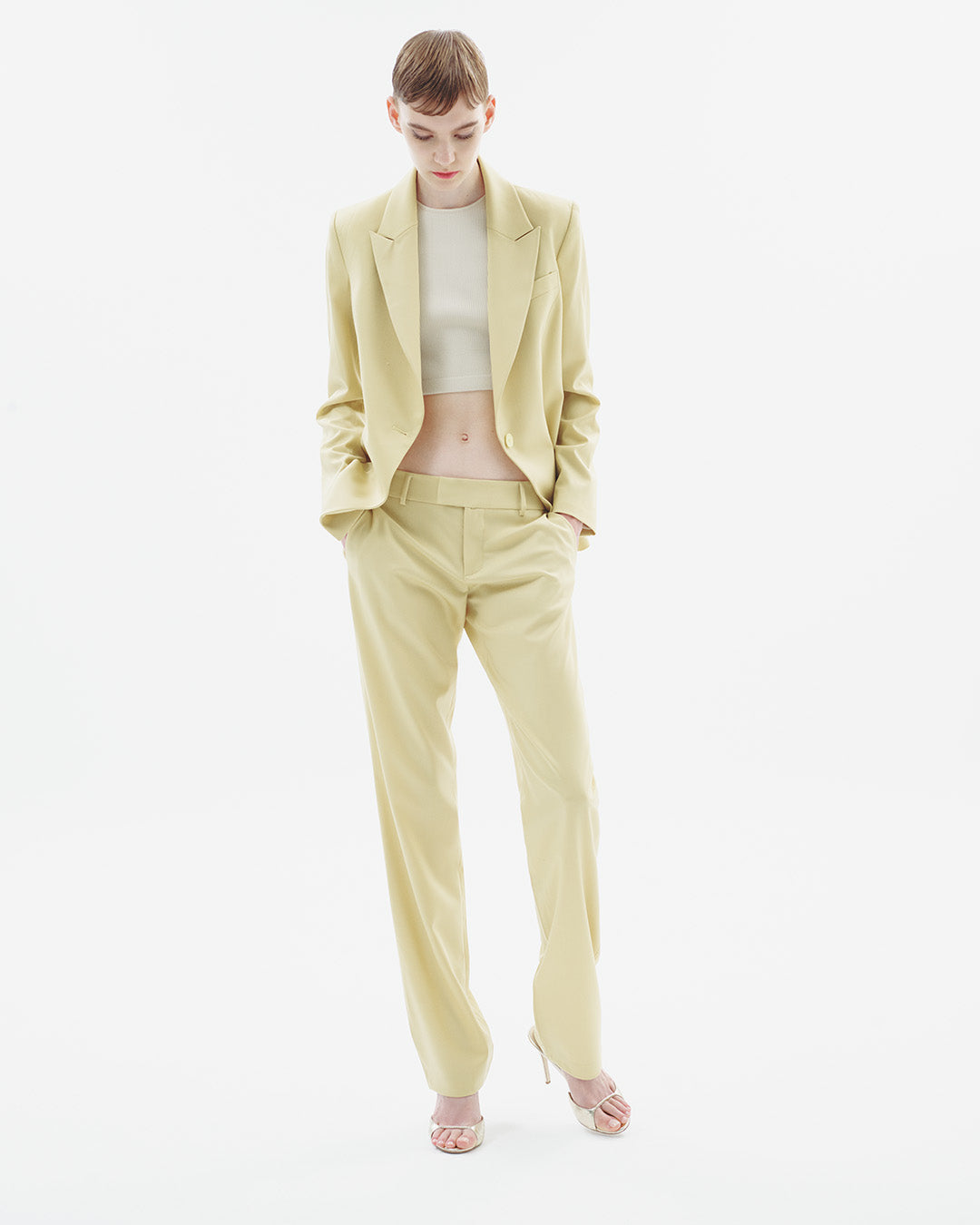 Wool One Button Blazer