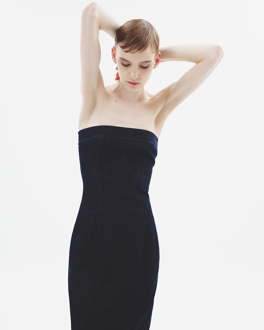 Strapless Denim Maxi Dress