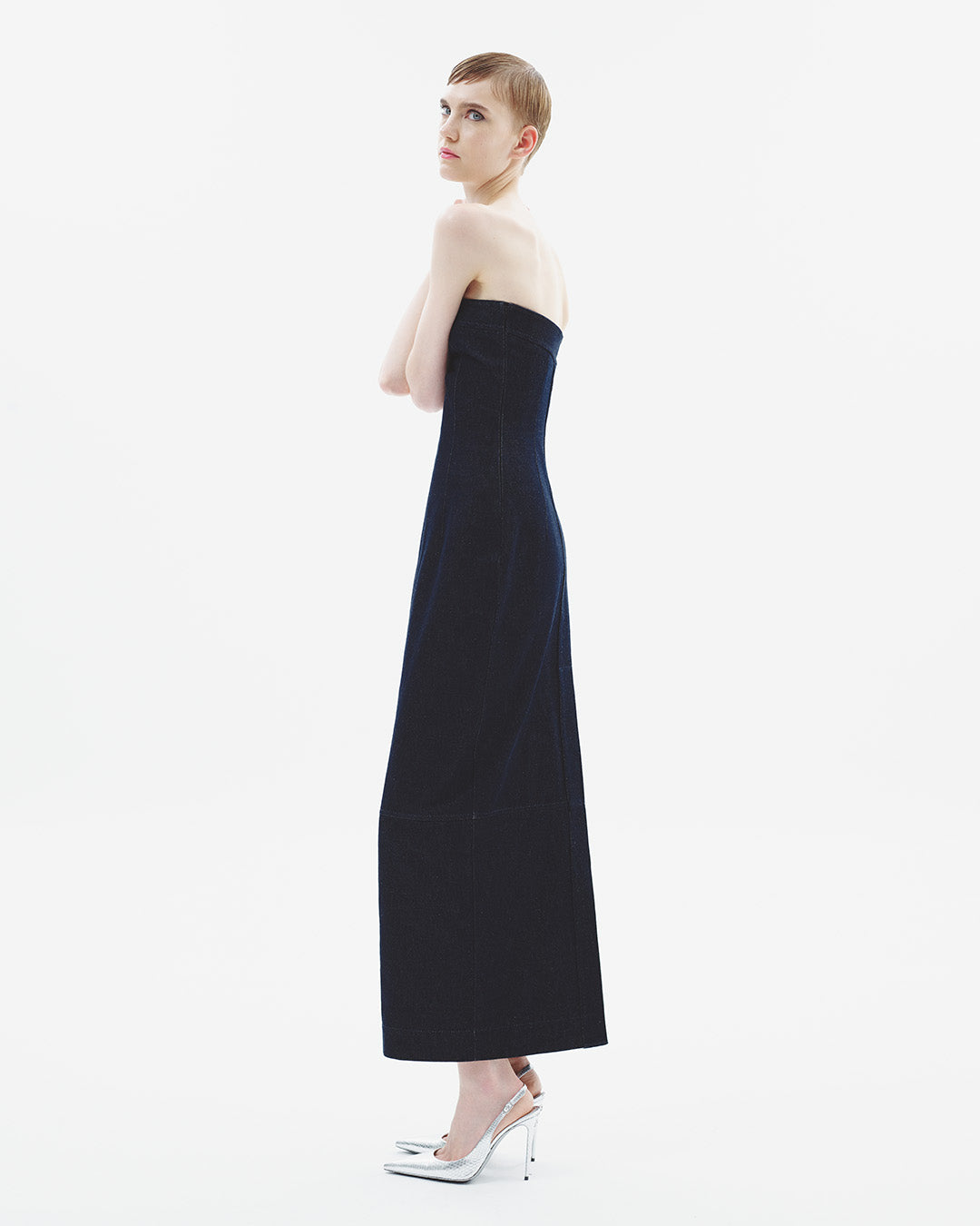 Strapless Denim Maxi Dress