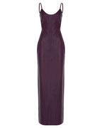 Maxi Backless Leather Dress