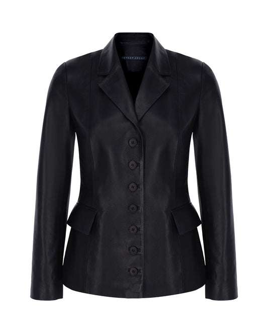 Buttonup Leather Blazer