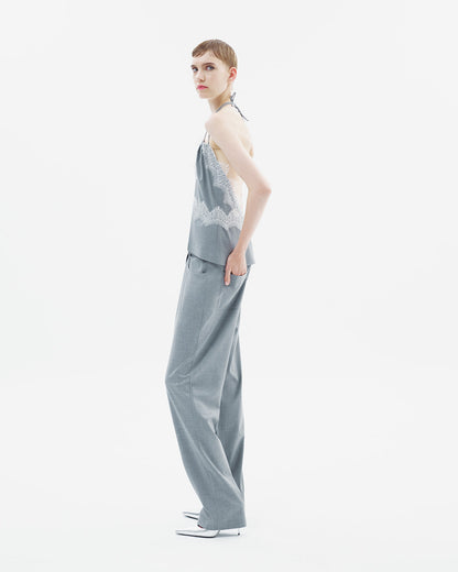 Low Waisted Wool Baggy Pants