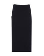 Zip Slit Midi Wool Skirt