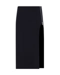 Zip Slit Midi Wool Skirt