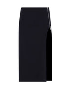 Zip Slit Midi Wool Skirt