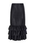 Leather Skirt with Frill Layers