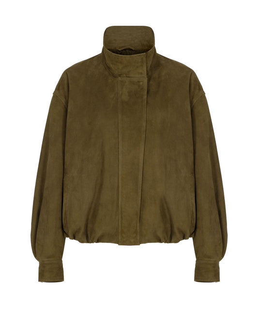 Oversized Suede Bomber