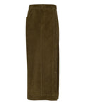 Snapped Midi Suede Skirt