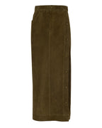 Snapped Midi Suede Skirt