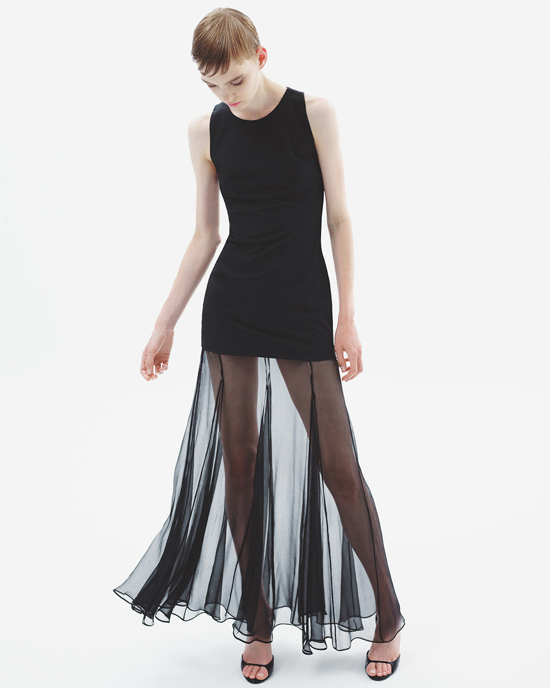 Flared Maxi Wool Silk Dress