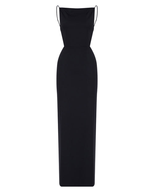 Backless Wool Maxi Dress