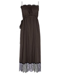 Lace Detailed Midi Silk Dress