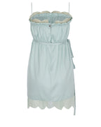 Lace Detailed Mini Silk Dress