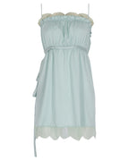 Lace Detailed Mini Silk Dress