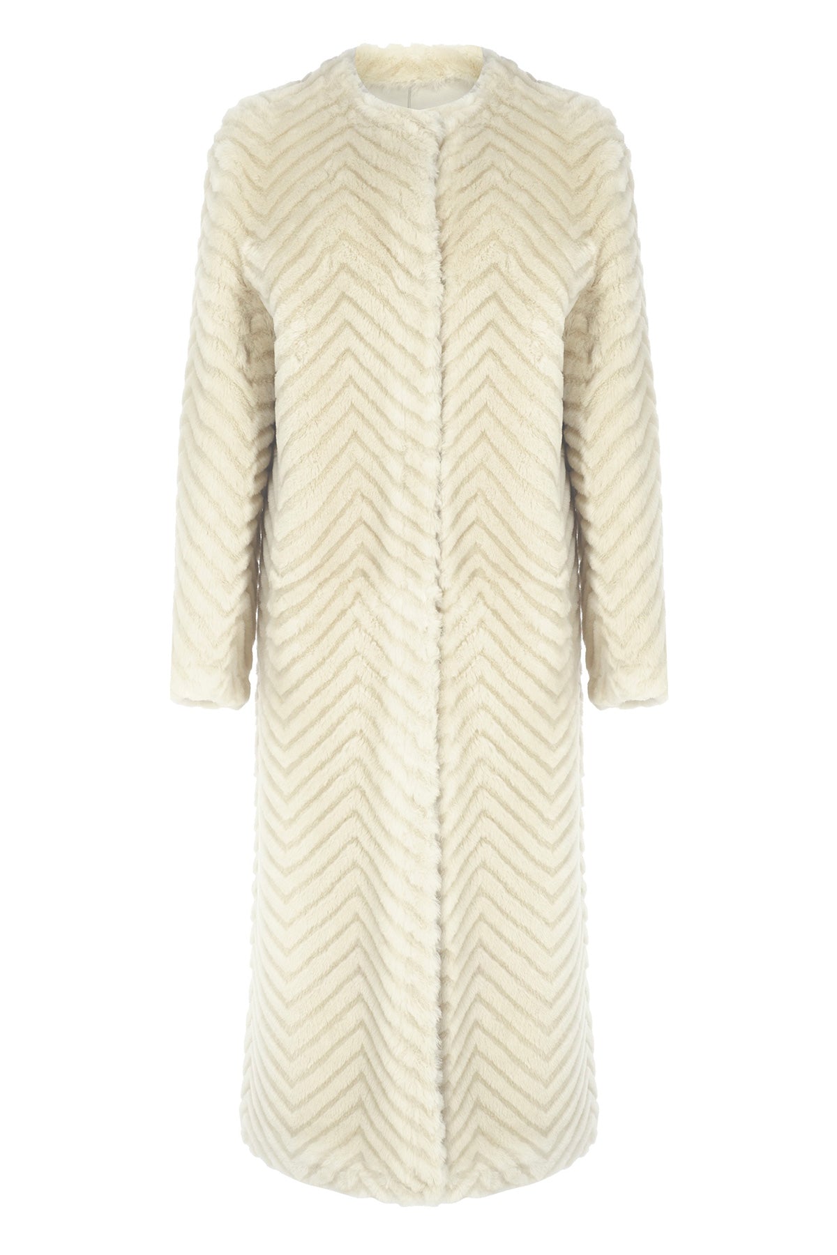 LaserCut Shearling Coat LOOK 01 - Camille Charrière x Zeynep Arçay Collection