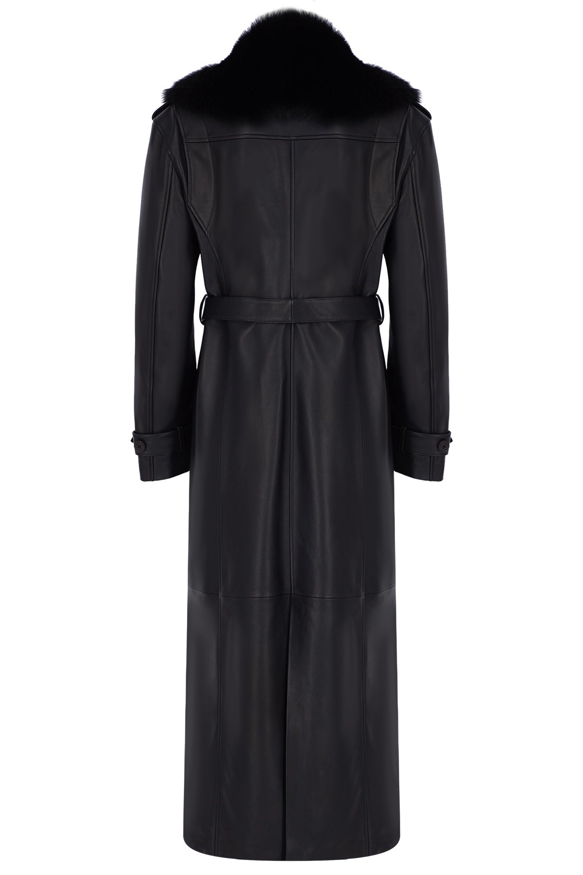 Leather Trench Coat with Detachable Fur Collar LOOK 04 - Camille Charrière x Zeynep Arçay Collection