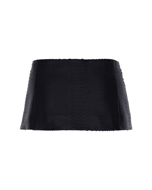 Leather Hip Belt - Black Snake Print