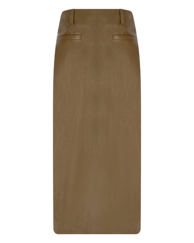 Leather Pencil Skirt with Pockets