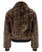 Leather Trimmed Mini Shearling Jacket