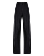Loose Snakeprint Leather Pants