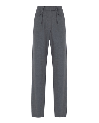 Low Waisted Wool Baggy Pants