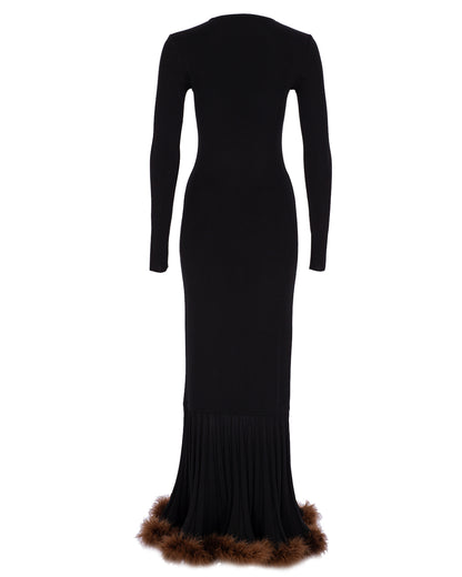 Zeynep Arçay Resort 2026 - Maxi Knit Ostrich Dress