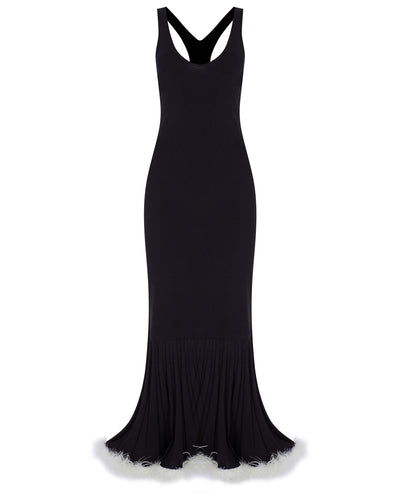 Maxi Knit Ostrich Dress