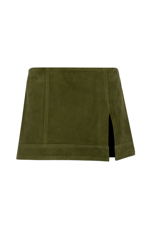 Mini Suede Skirt with Slit LOOK 02 - Camille Charrière x Zeynep Arçay Collection