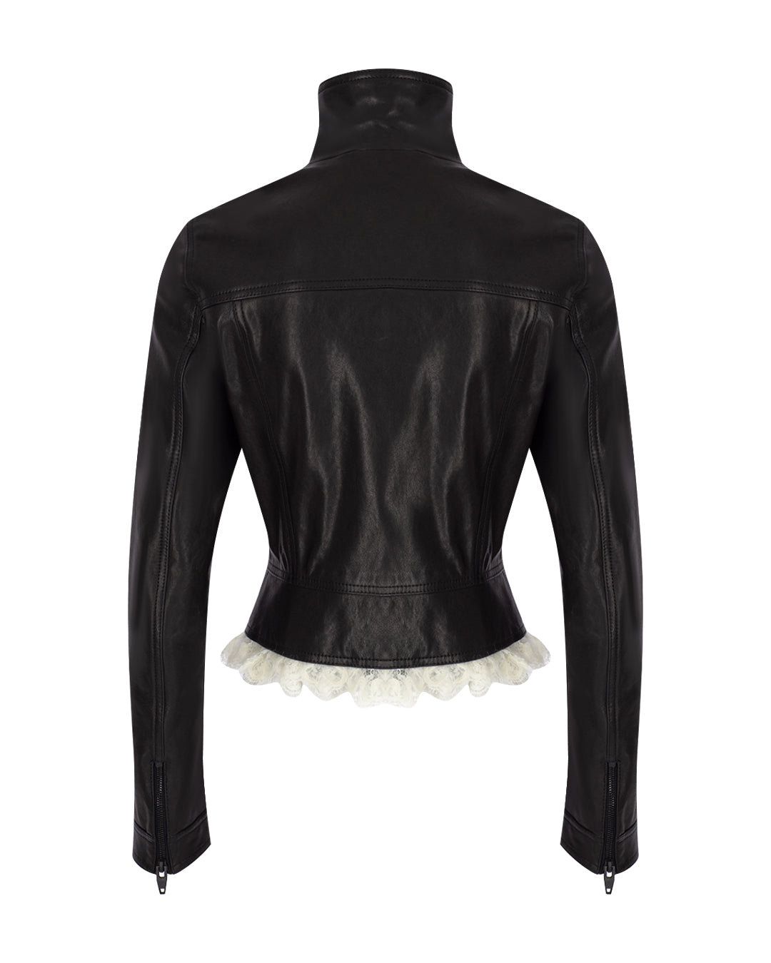 Mini Leather Biker with Lace – Zeynep Arcay