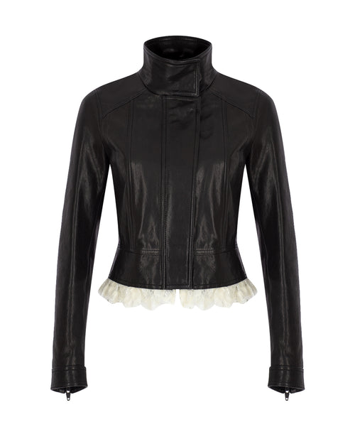 Zeynep Arçay Resort 2026 - Mini Leather Biker with Lace