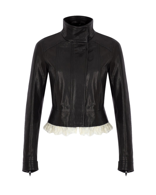 Zeynep Arçay Resort 2026 - Mini Leather Biker with Lace