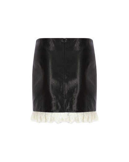 Zeynep Arçay Resort 2026 - Mini Leather Lace Skirt
