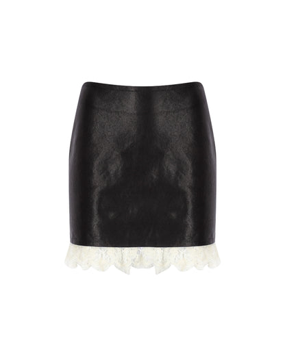 Zeynep Arçay Resort 2026 - Mini Leather Lace Skirt