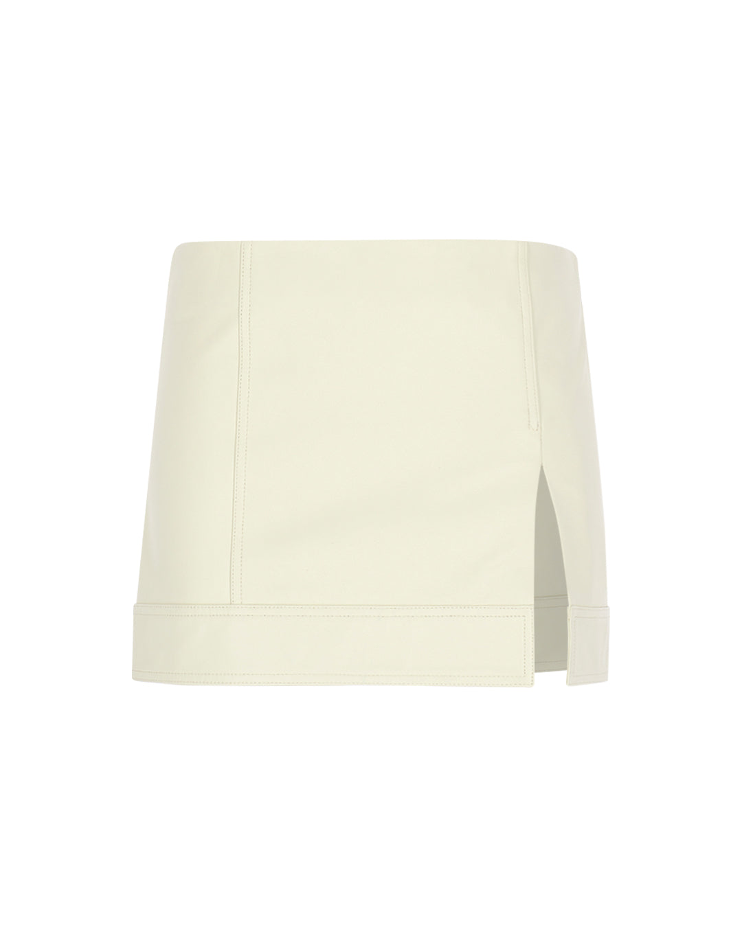 Mini Leather Skirt with Slit