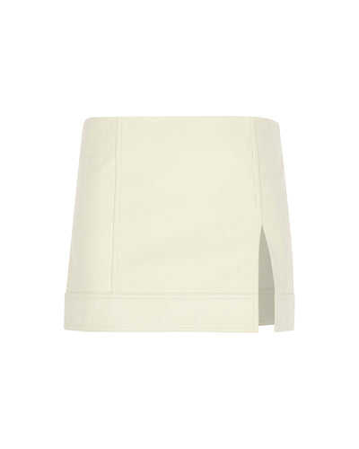 Mini Leather Skirt with Slit