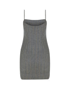 Mini Wool Dress with Lace Detail