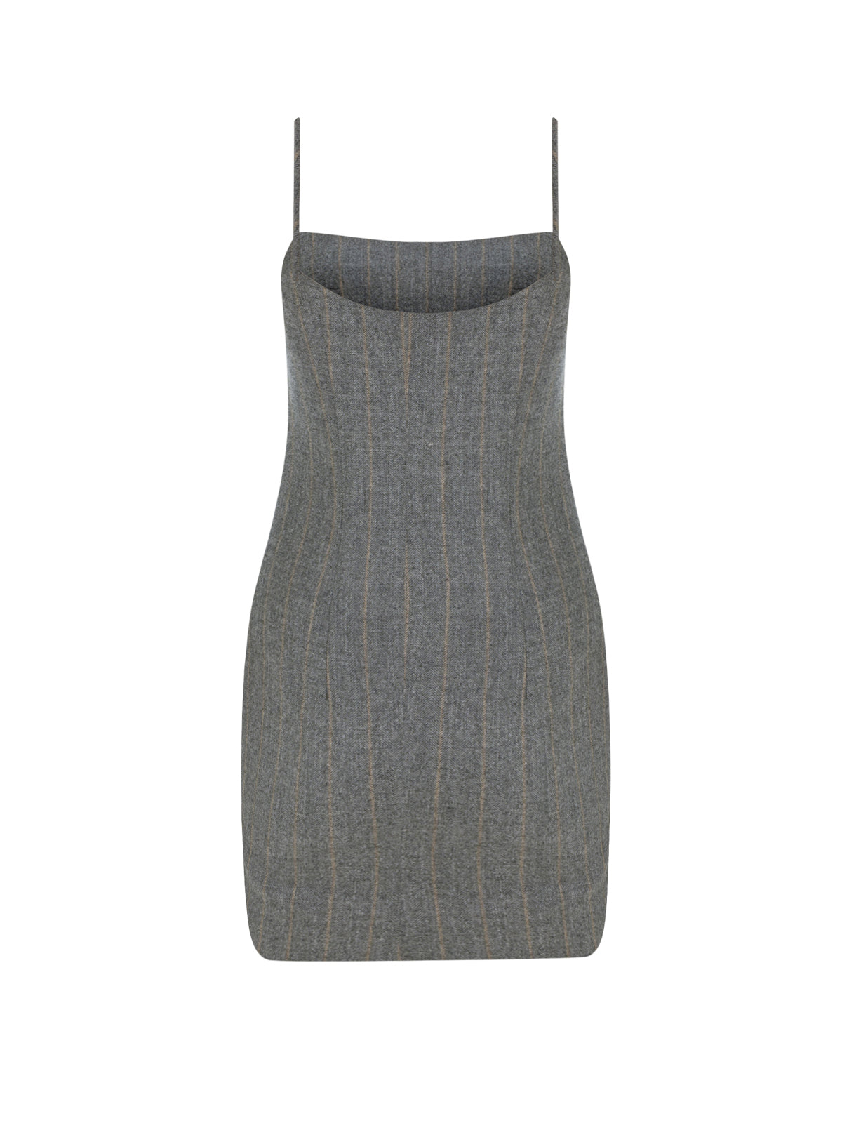Mini Wool Dress with Lace Detail