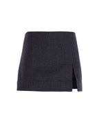 Mini Wool Skirt With Slit