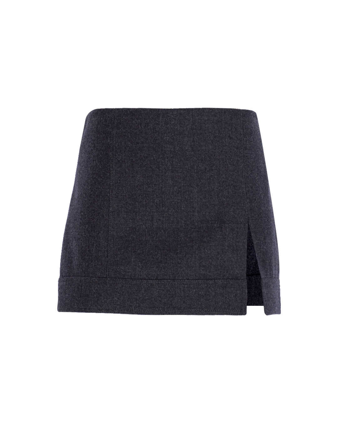 Mini Wool Skirt With Slit