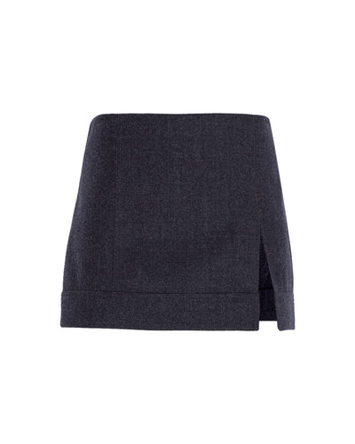 Mini Wool Skirt With Slit