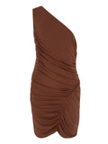 OneShoulder Mini Jersey Dress