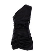 One Shoulder Leather Mini Dress