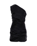 One Shoulder Leather Mini Dress
