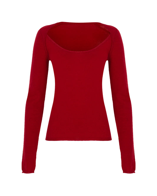 Zeynep Arçay Resort 2026 - Open Neck Cashmere Top