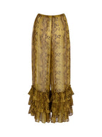 Python Silk Frilled Pants
