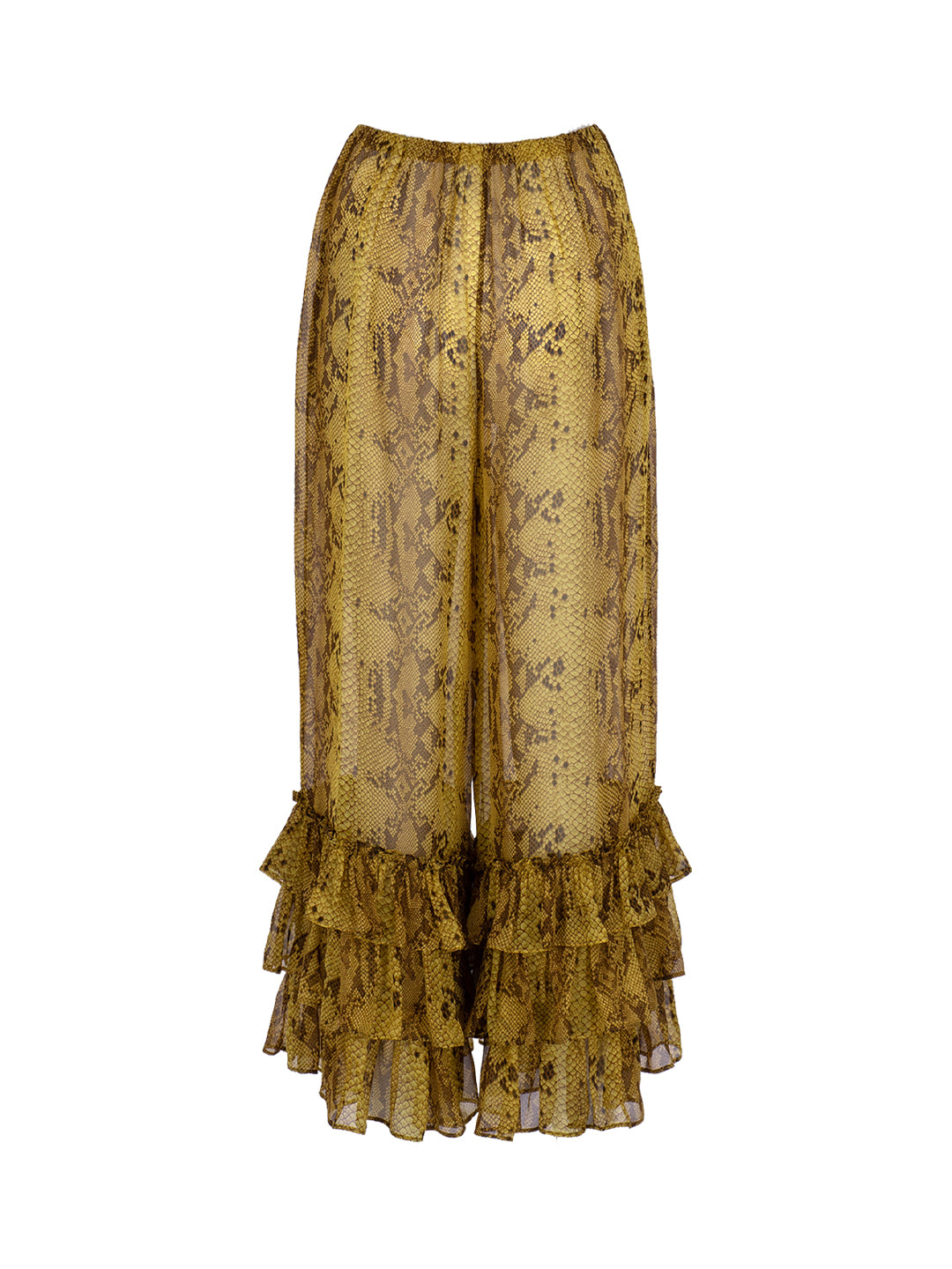 Python Silk Frilled Pants