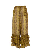 Python Silk Frilled Pants