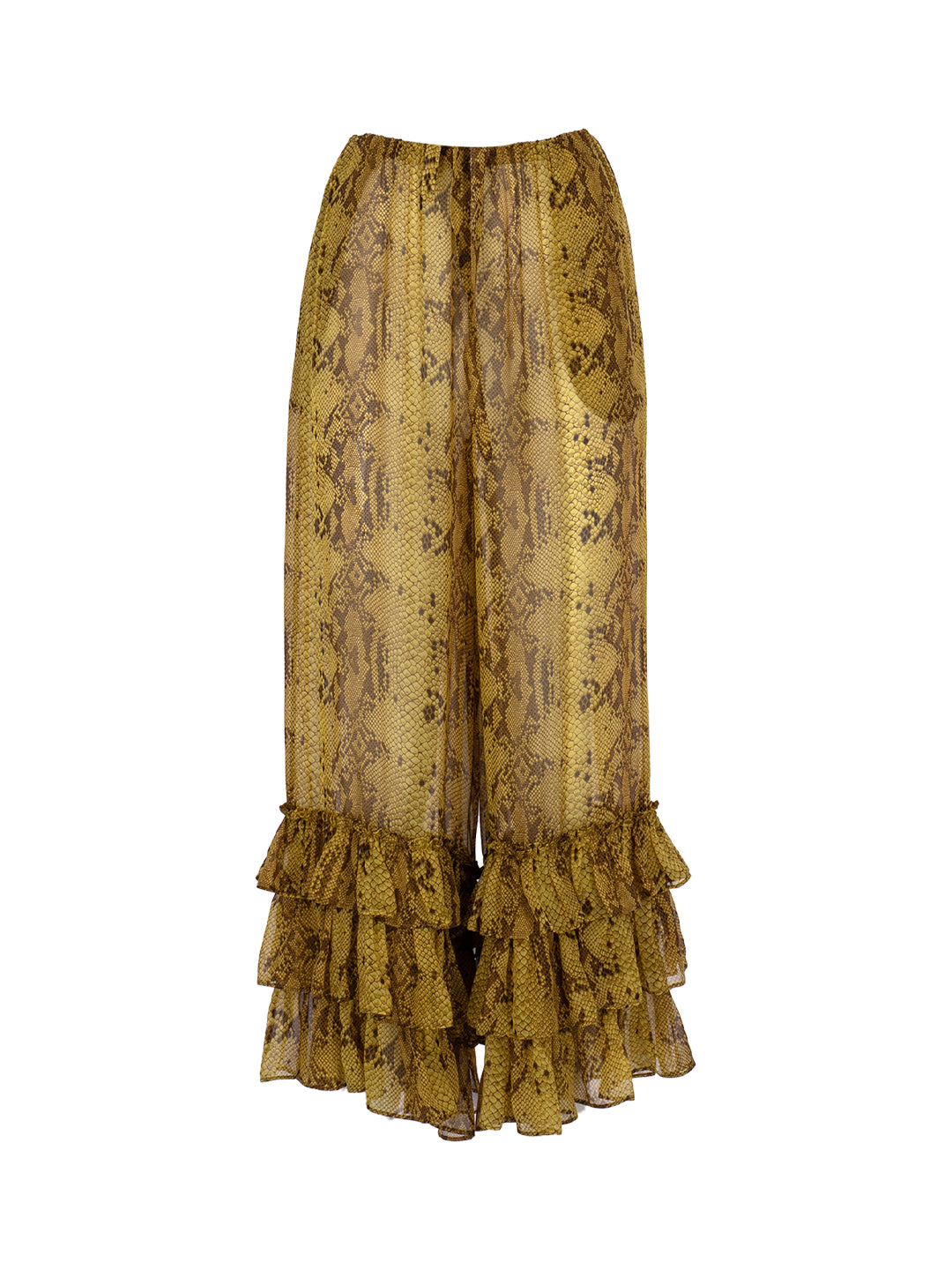 Python Silk Frilled Pants