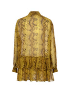 Python Silk Frilled Shirt Dress