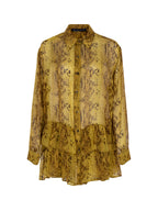 Python Silk Frilled Shirt Dress